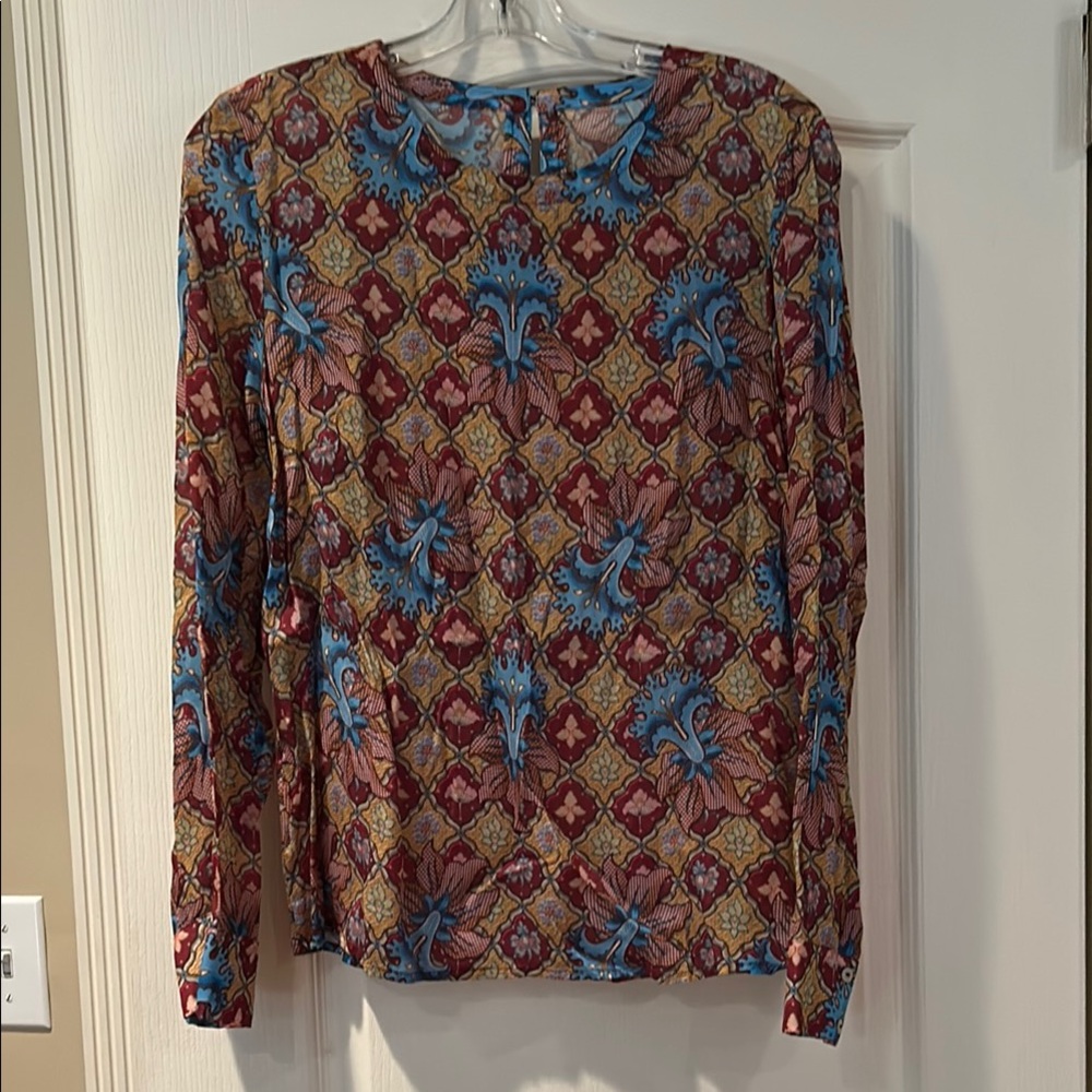 Elegant Multicolor Patterned Blouse